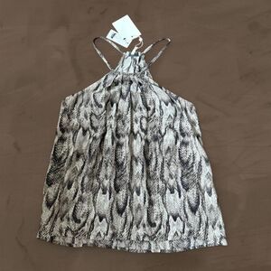 Joie Sleeveless Silk Python Print Cami Tank top brown beige size XS